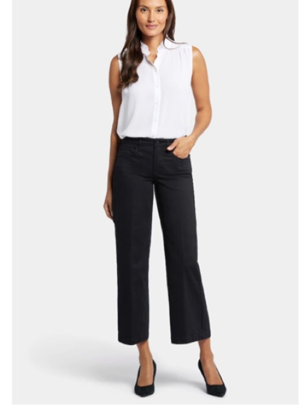NYDJ Teresa Dark Wash Wide Leg ankle Jeans size 14 stretchy